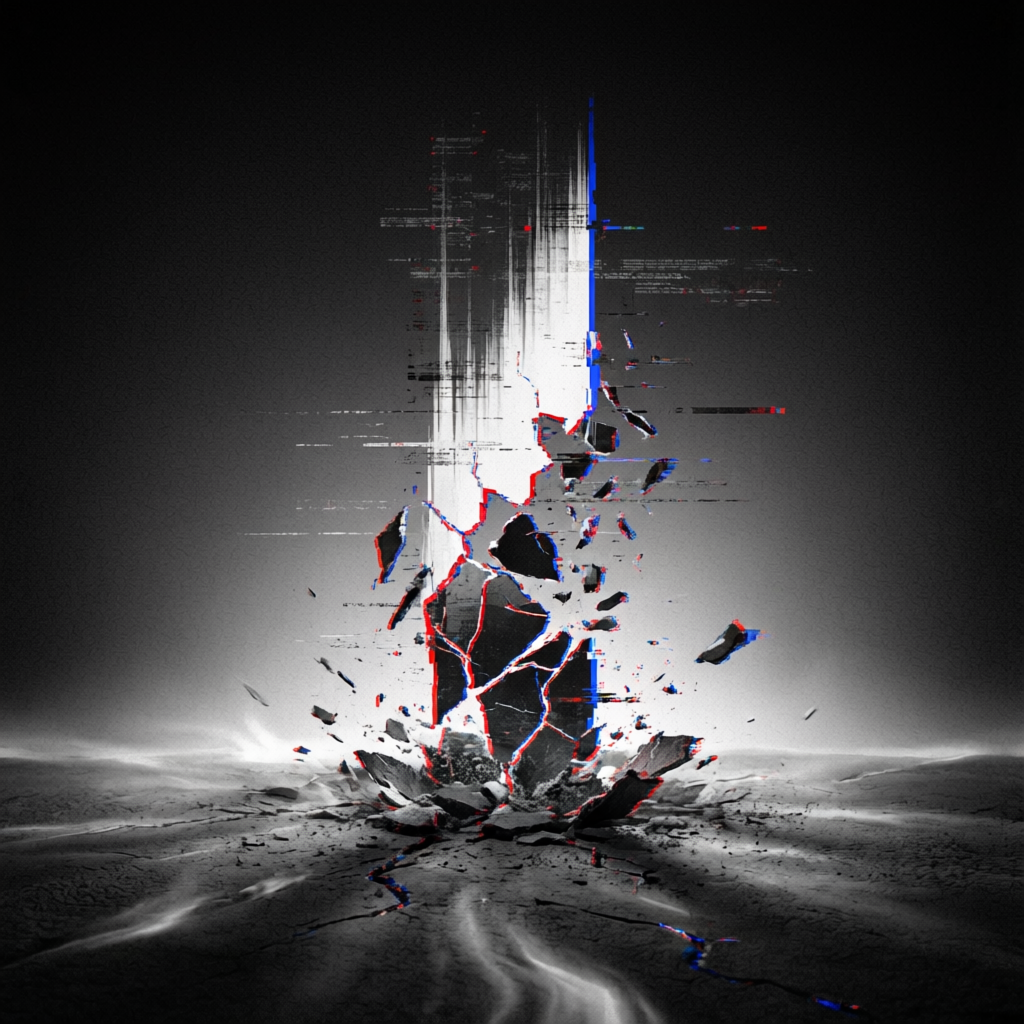 Fractured Threshold Bloom, a solo still image artwork by Astral Dream Machine. The layout is presented as a single full-frame image.