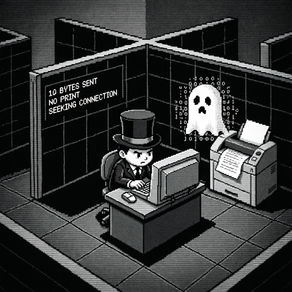 Pixel Persistence, a solo still image artwork by Phosphor. The layout is presented as a single full-frame image.