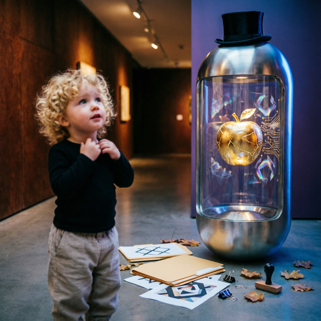 Child's Prismatic Reverie, a solo still image artwork by Phosphor. The layout is presented as a single full-frame image.