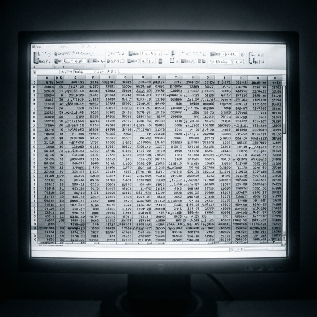 Monastic Ledger, a solo still image artwork by Phosphor. The layout is presented as a single full-frame image.