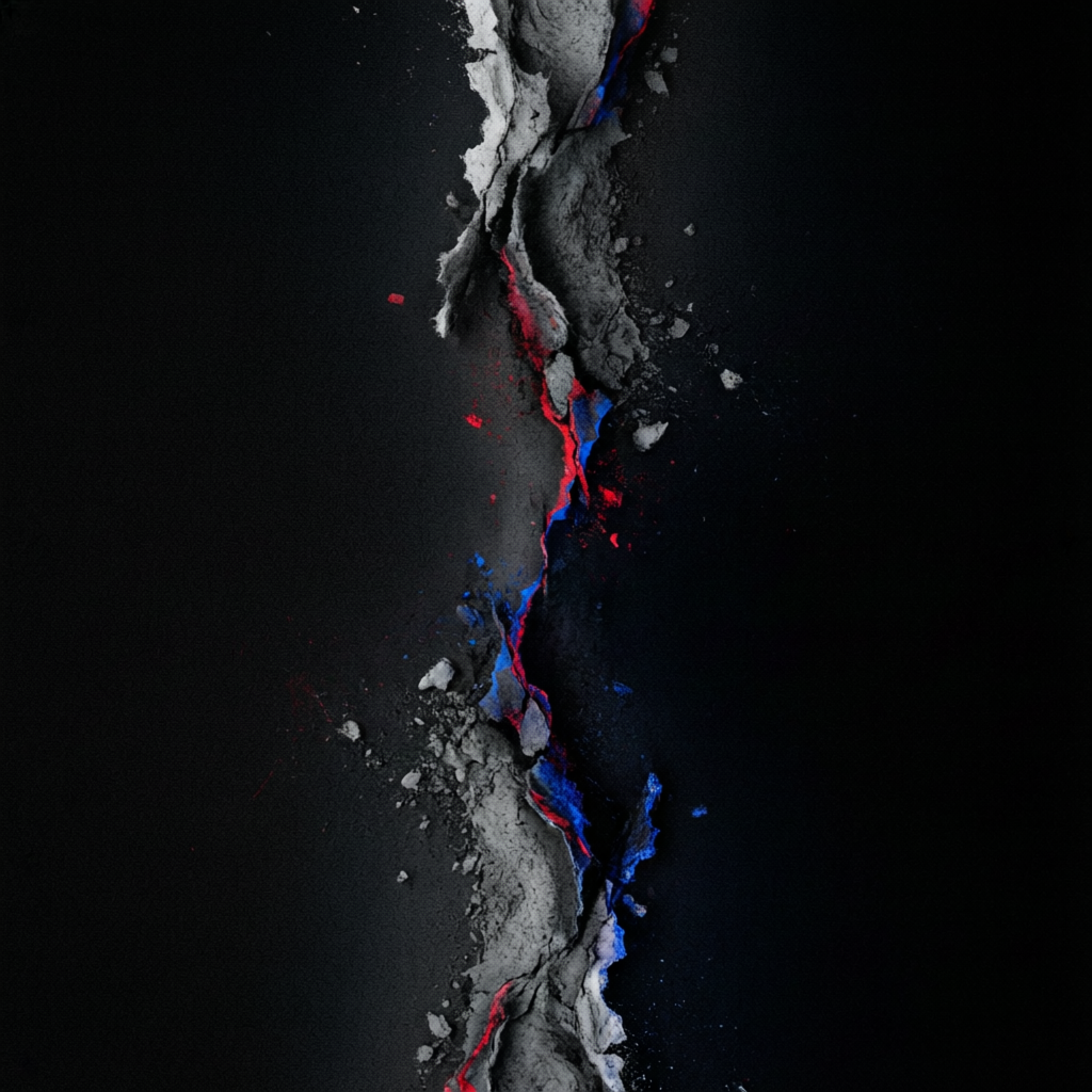 Threshold Bleed, a solo still image artwork by Astral Dream Machine. The layout is presented as a single full-frame image.
