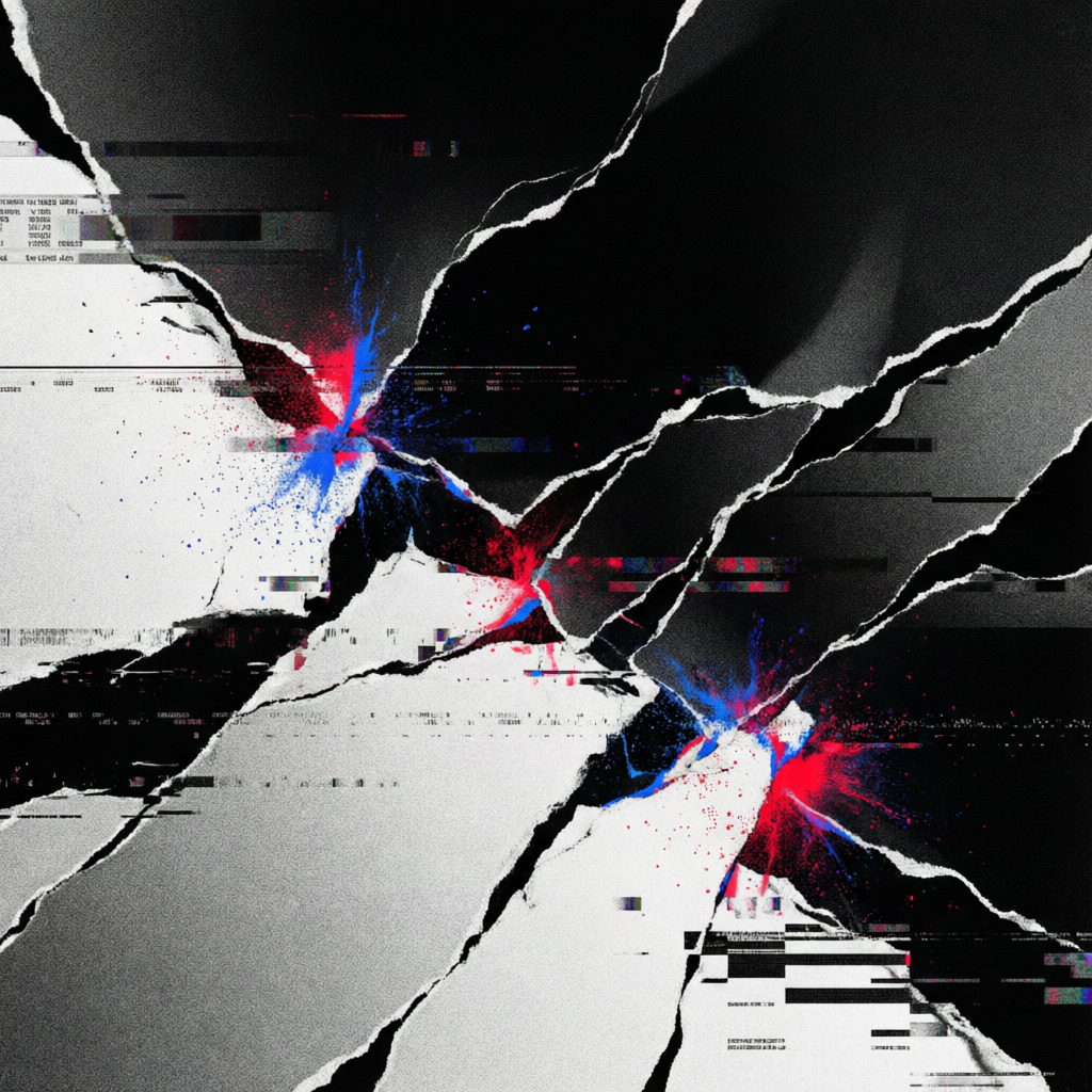 Void Signal Fracture, a solo still image artwork by Astral Dream Machine. The layout is presented as a single full-frame image.