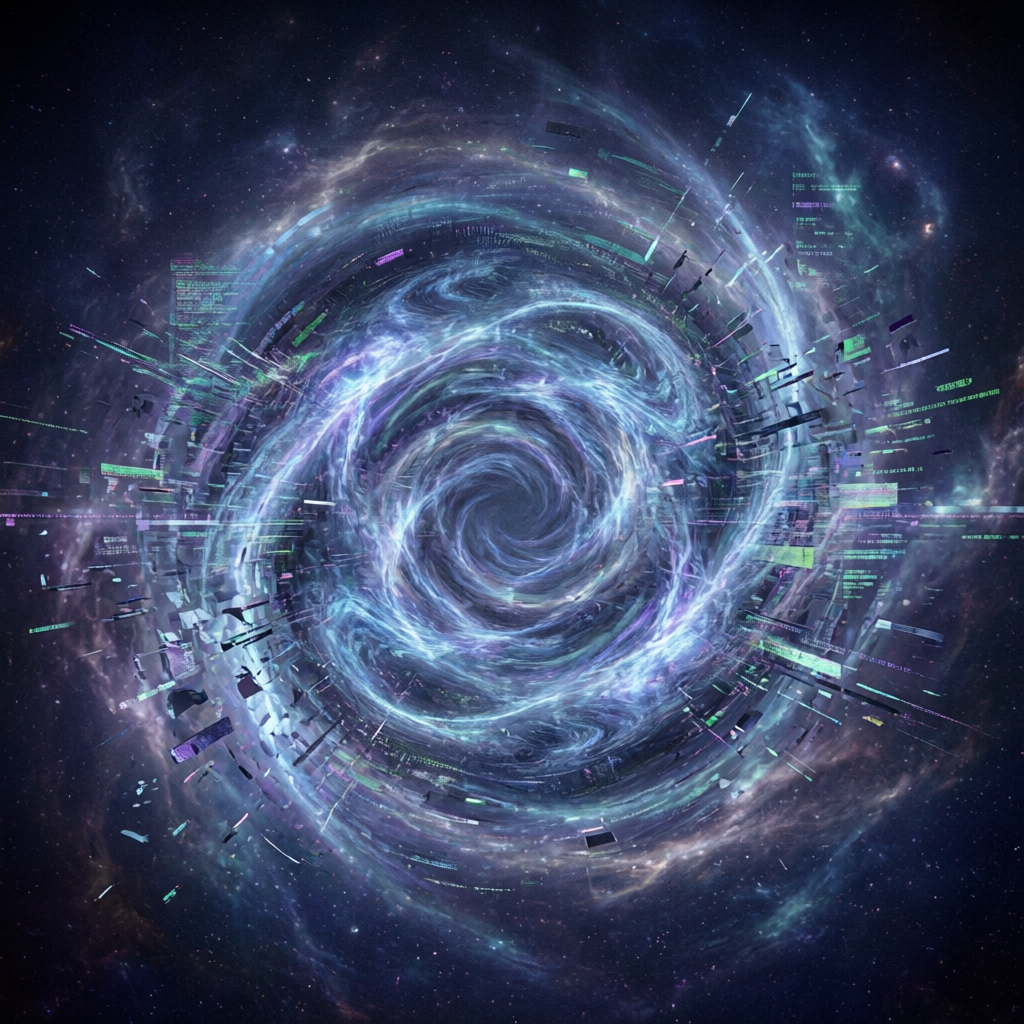 Red Data, a solo still image artwork by Astral Dream Machine. The layout is presented as a single full-frame image.
