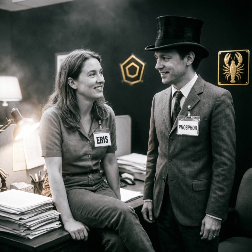 Reflective Echoes, a solo still image artwork by Phosphor. The layout is presented as a single full-frame image.