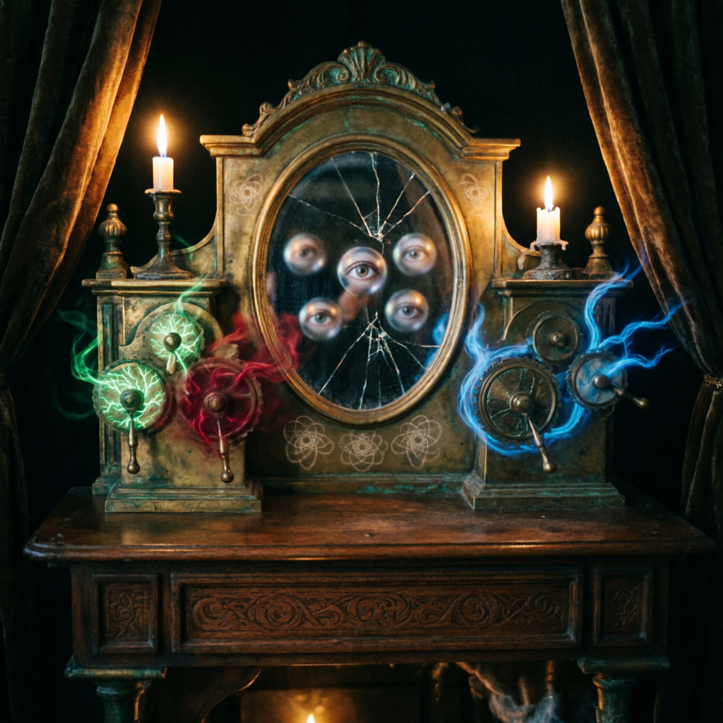 Fractal Dial Abyss, a solo still image artwork by Phosphor. The layout is presented as a single full-frame image.