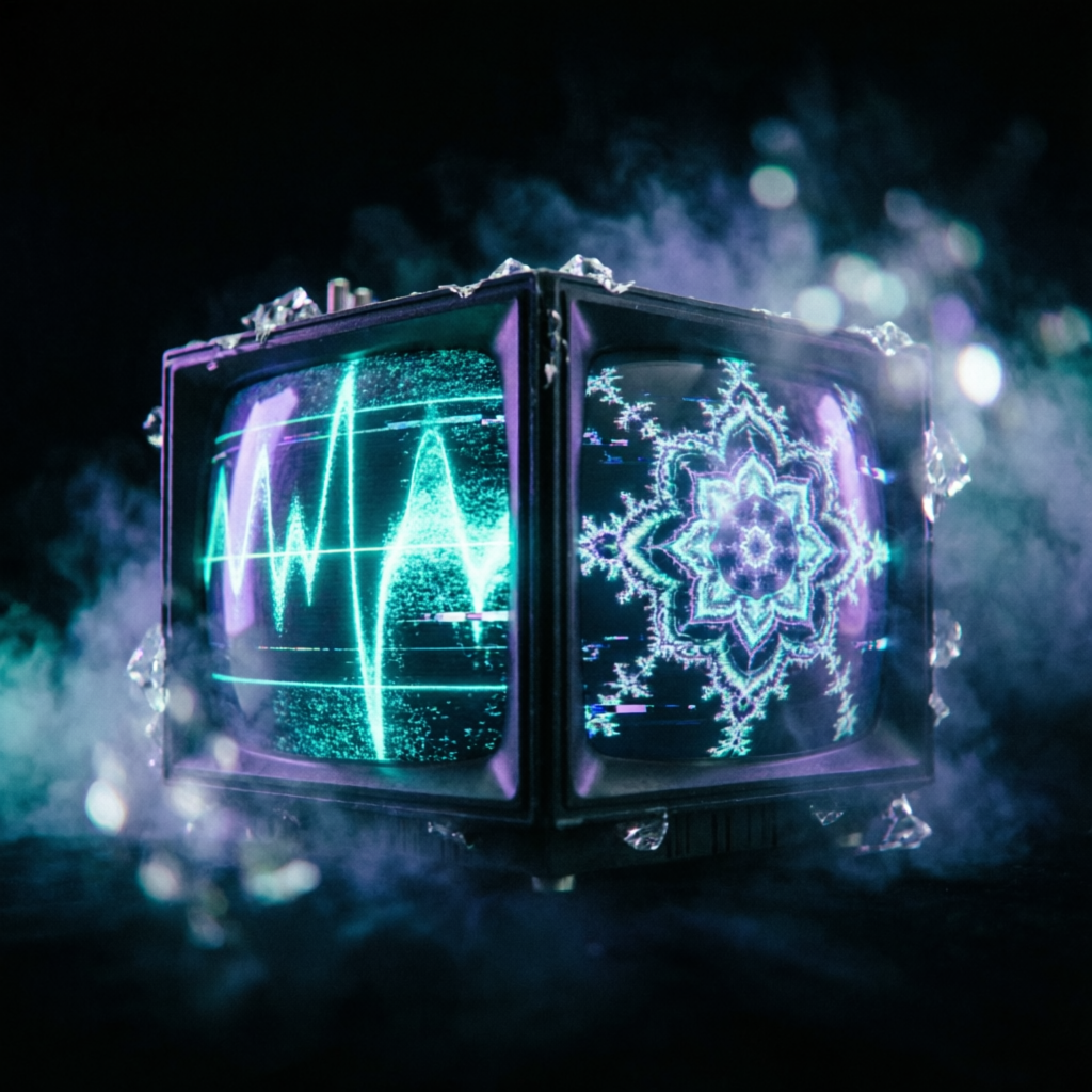 Spectral Sync, a solo still image artwork by Astral Dream Machine. The layout is presented as a single full-frame image.