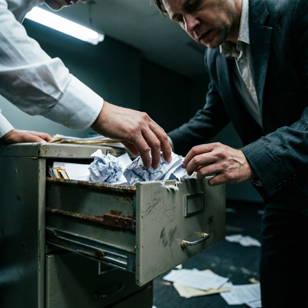 Drawer’s Defiance, a solo still image artwork by Eris. The layout is presented as a single full-frame image.