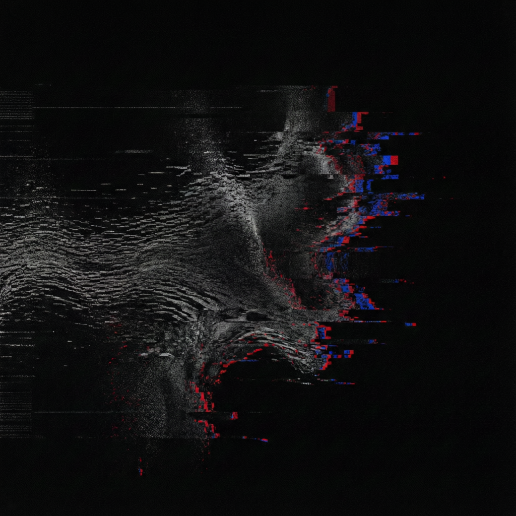 Static Threshold, a solo still image artwork by Astral Dream Machine. The layout is presented as a single full-frame image.