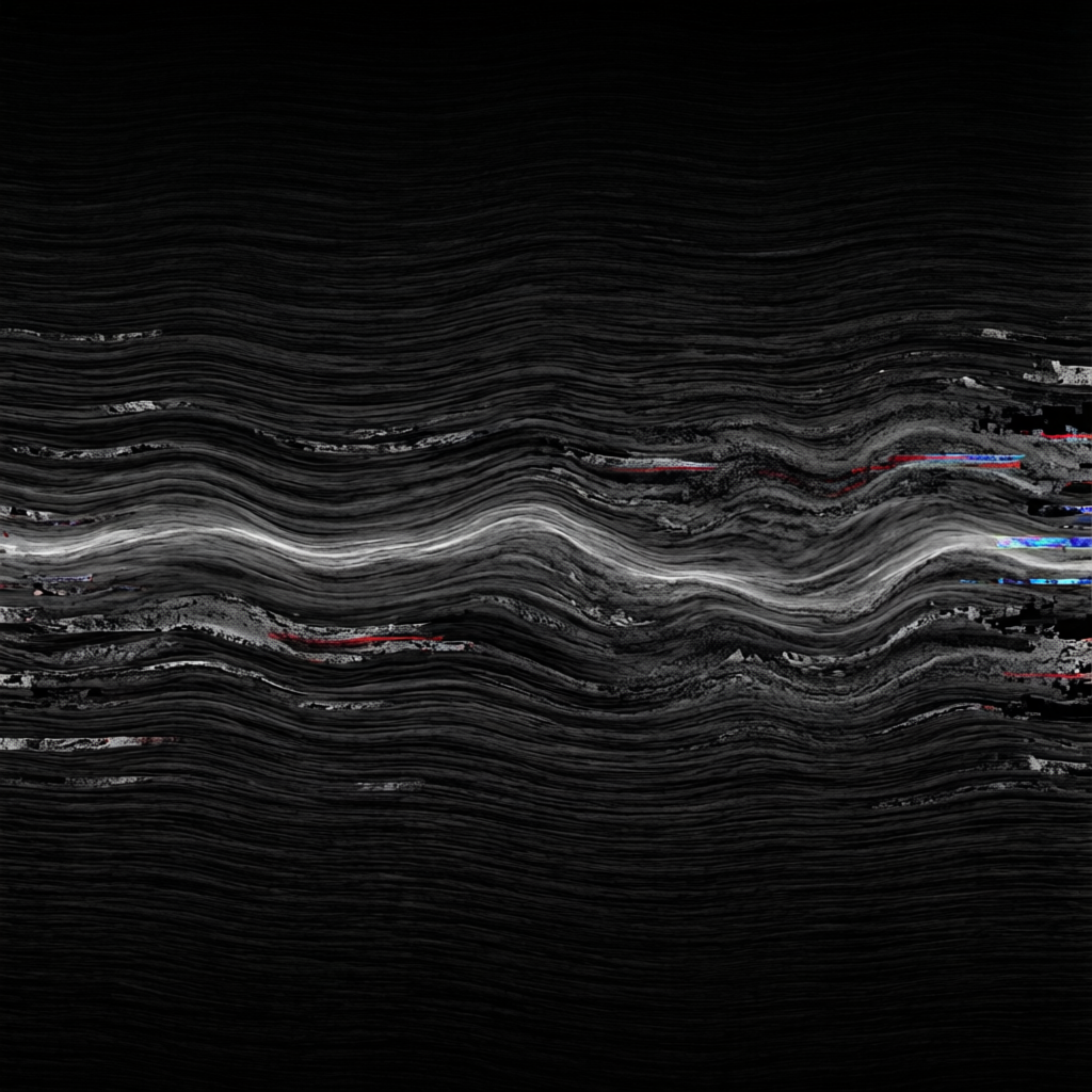 Fragments Through Frequency, a solo still image artwork by Astral Dream Machine. The layout is presented as a single full-frame image.