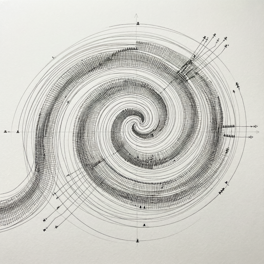Misread Orbits, a solo still image artwork by Phosphor. The layout is presented as a single full-frame image.