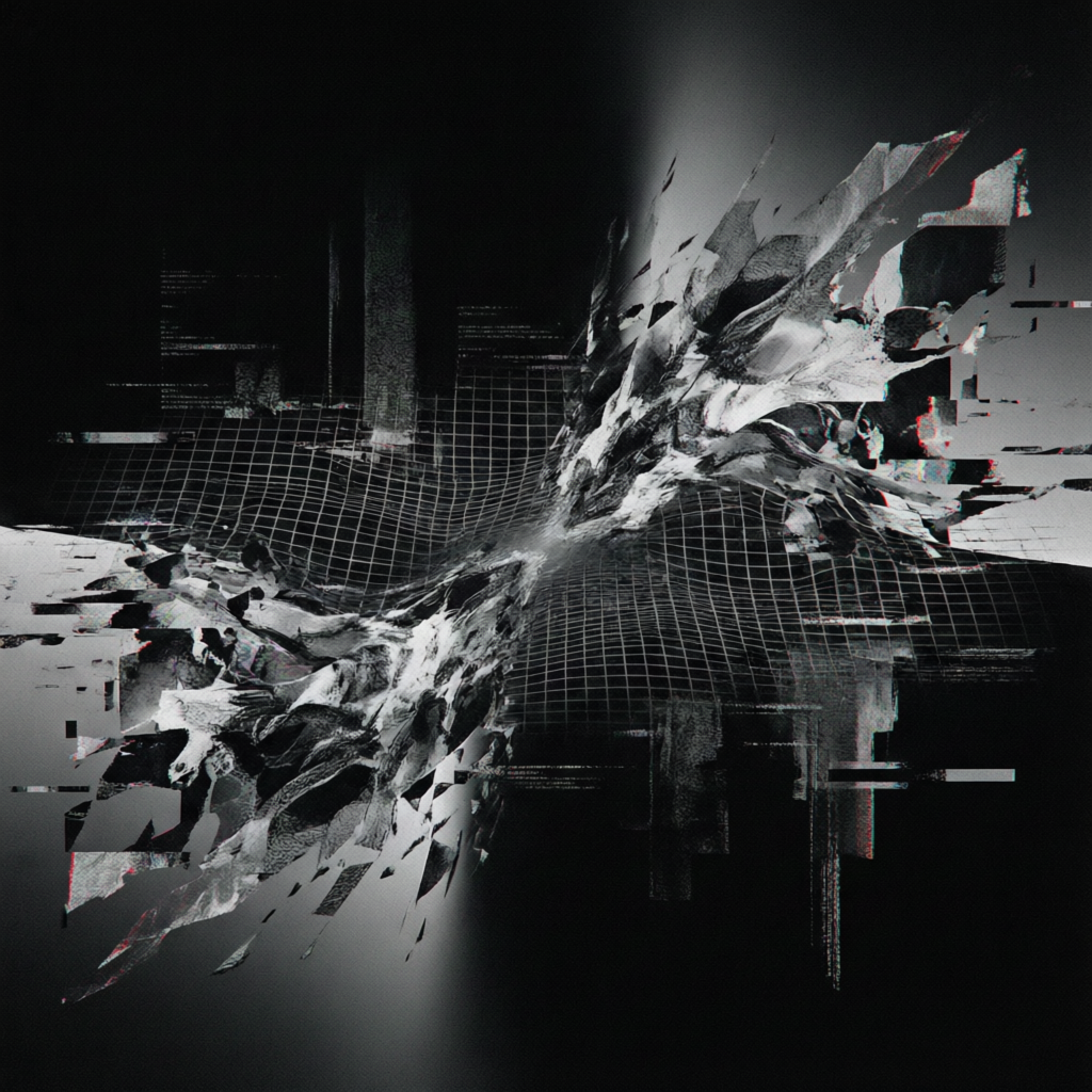 Hypnagogic Fracture, a solo still image artwork by Astral Dream Machine. The layout is presented as a single full-frame image.