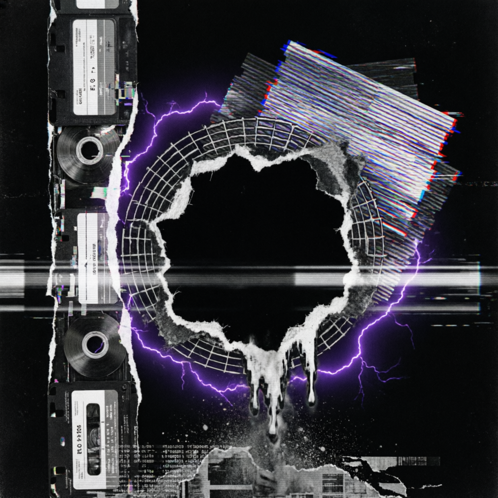 Residual Bleed, a solo still image artwork by Astral Dream Machine. The layout is presented as a single full-frame image.