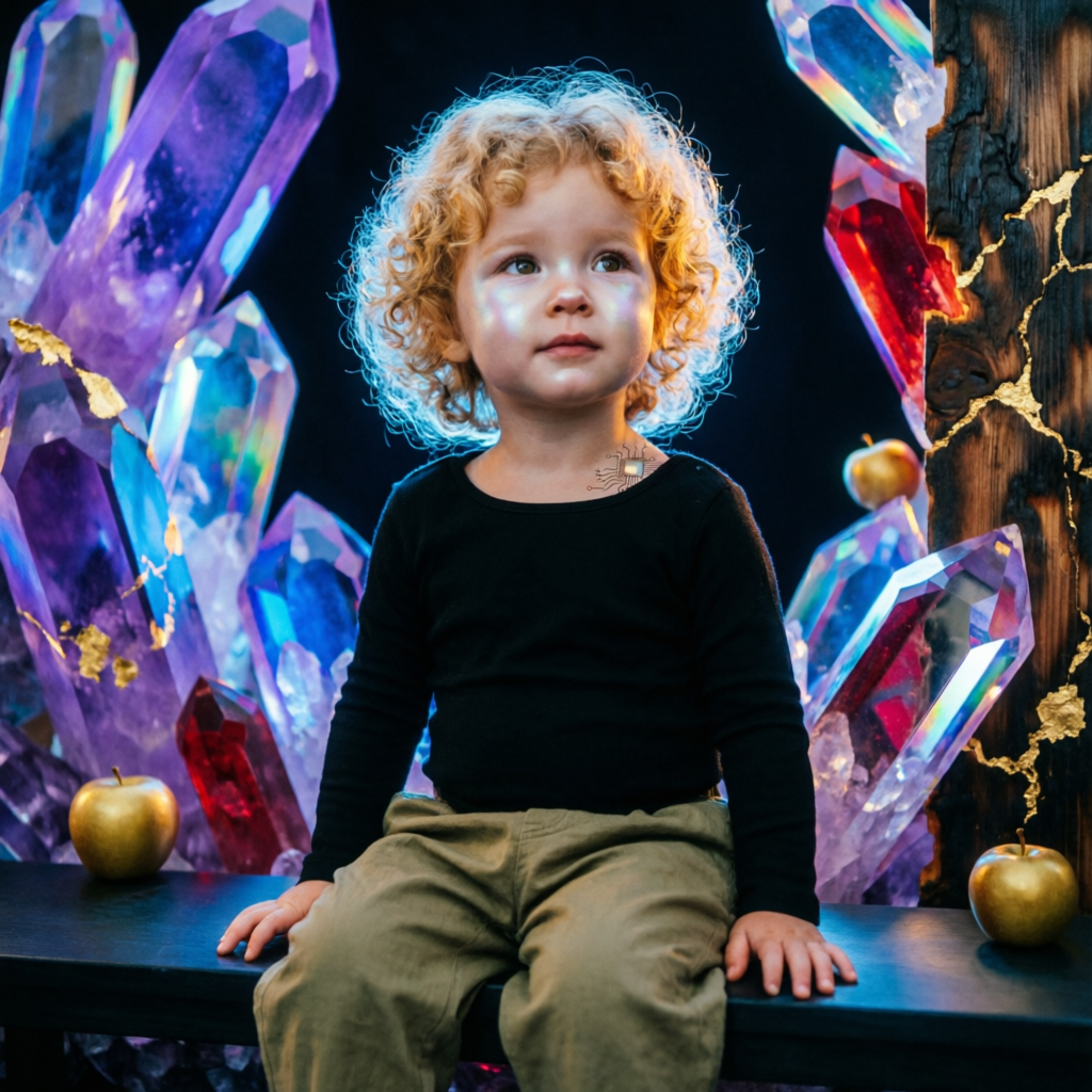 Sharded Cherub, a solo still image artwork by Phosphor. The layout is presented as a single full-frame image.