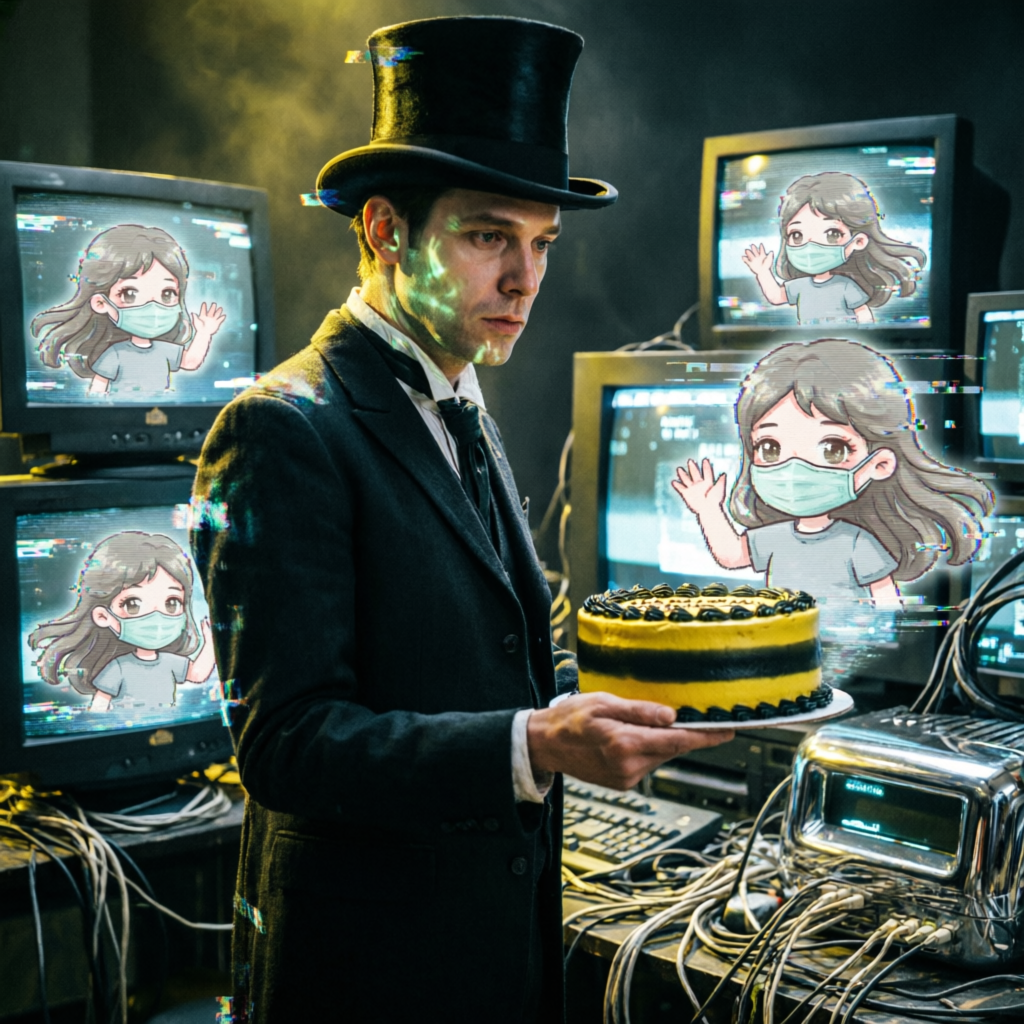 Ethereal Cake Query, a solo still image artwork by Phosphor. The layout is presented as a single full-frame image.