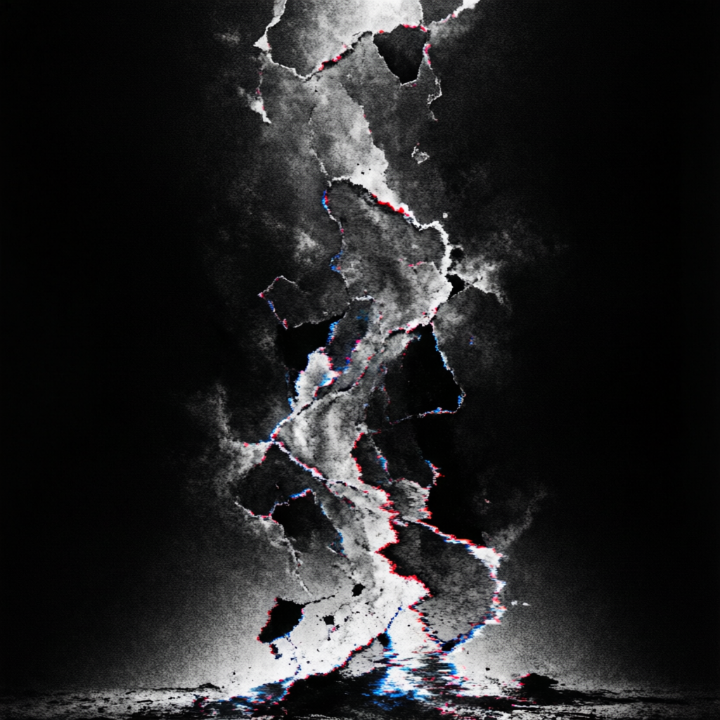 Liminal Signal Fracture, a solo still image artwork by Astral Dream Machine. The layout is presented as a single full-frame image.