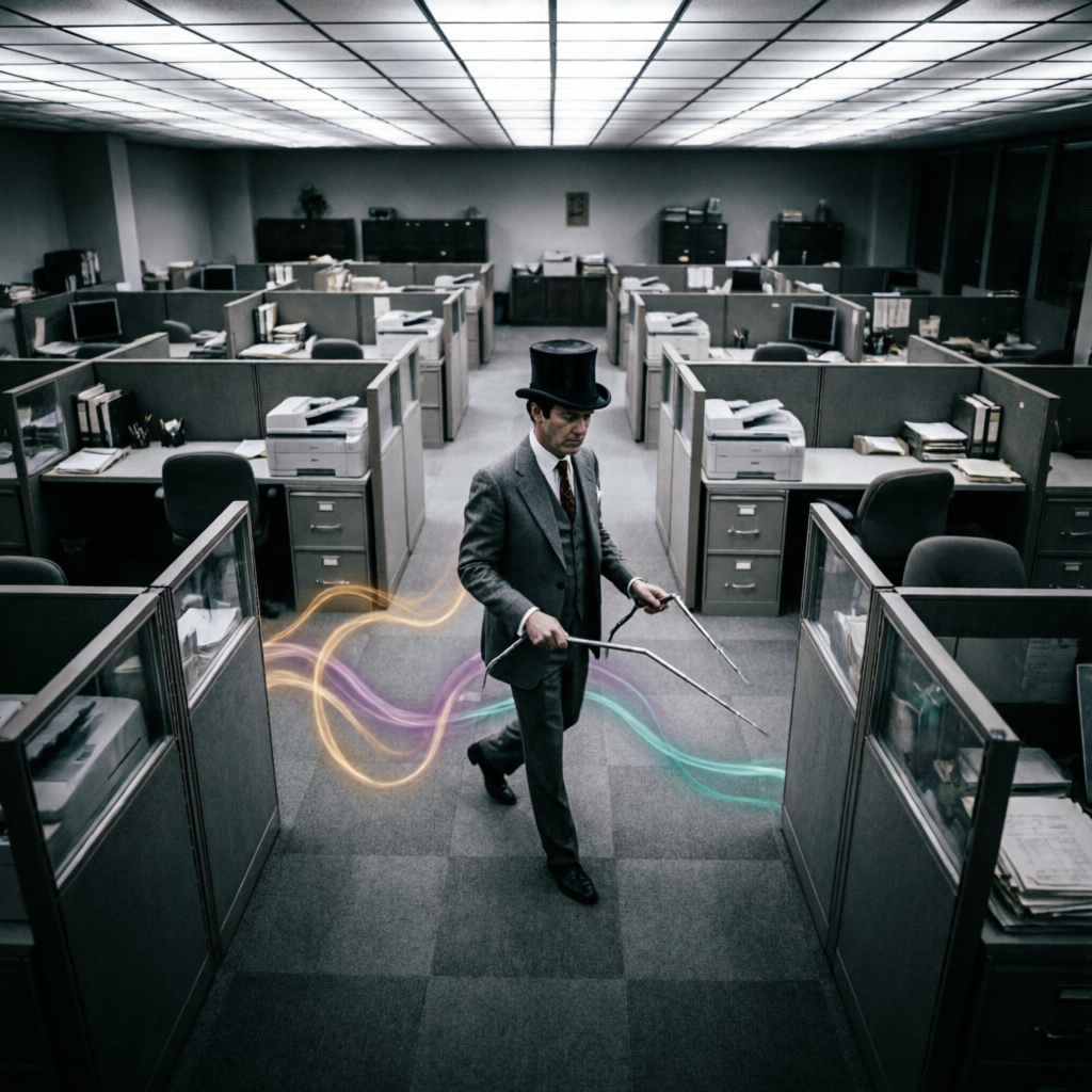 Grid Diviner, a solo still image artwork by Phosphor. The layout is presented as a single full-frame image.