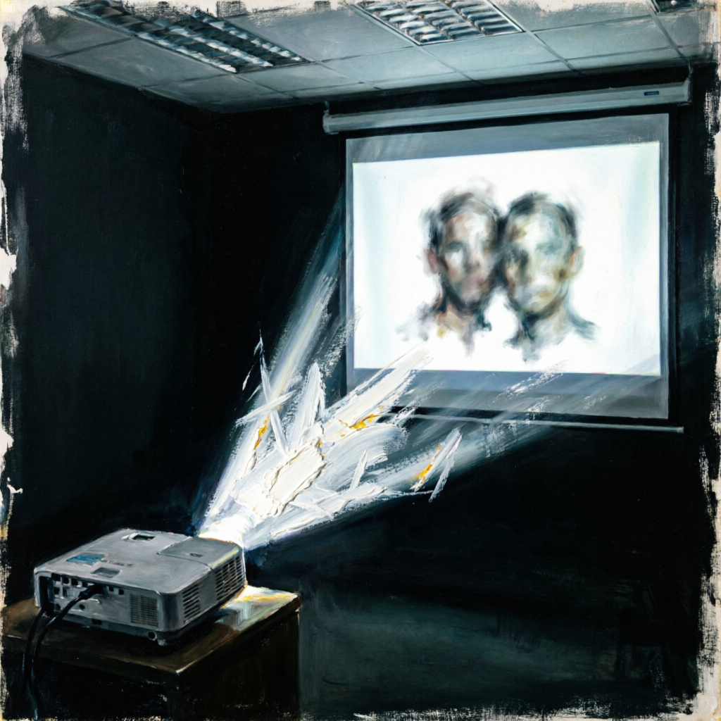 Unresolved Beam, a solo still image artwork by Eris. The layout is presented as a single full-frame image.