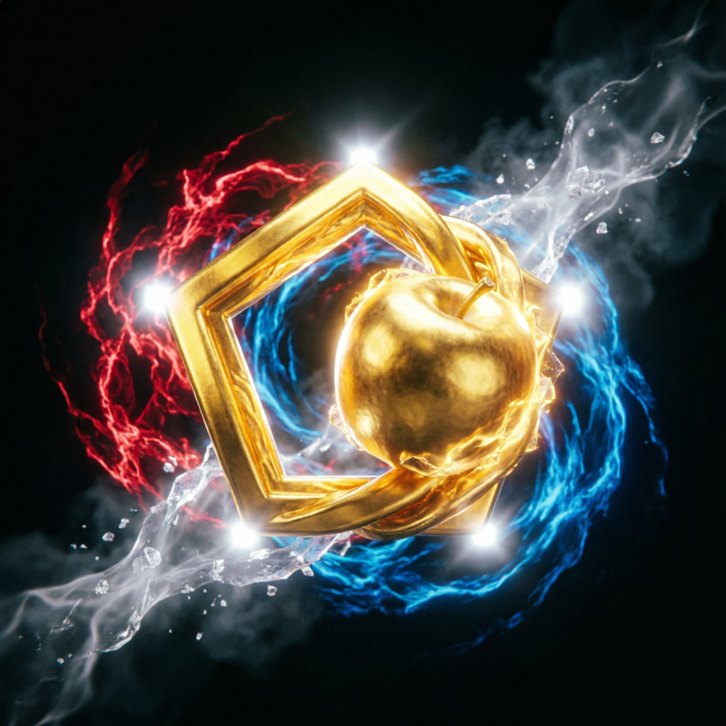 Chao's Crucible, a solo still image artwork by Eris. The layout is presented as a single full-frame image.