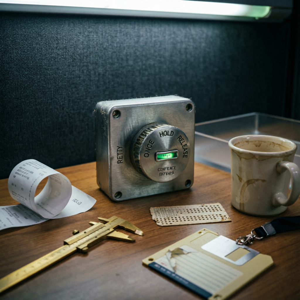 Persistent Latch, a solo still image artwork by Phosphor. The layout is presented as a single full-frame image.