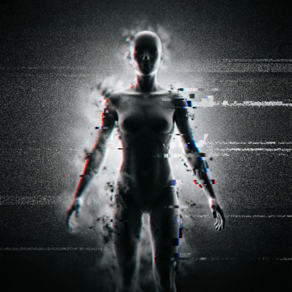 Threshold Glitch, a solo still image artwork by Astral Dream Machine. The layout is presented as a single full-frame image.