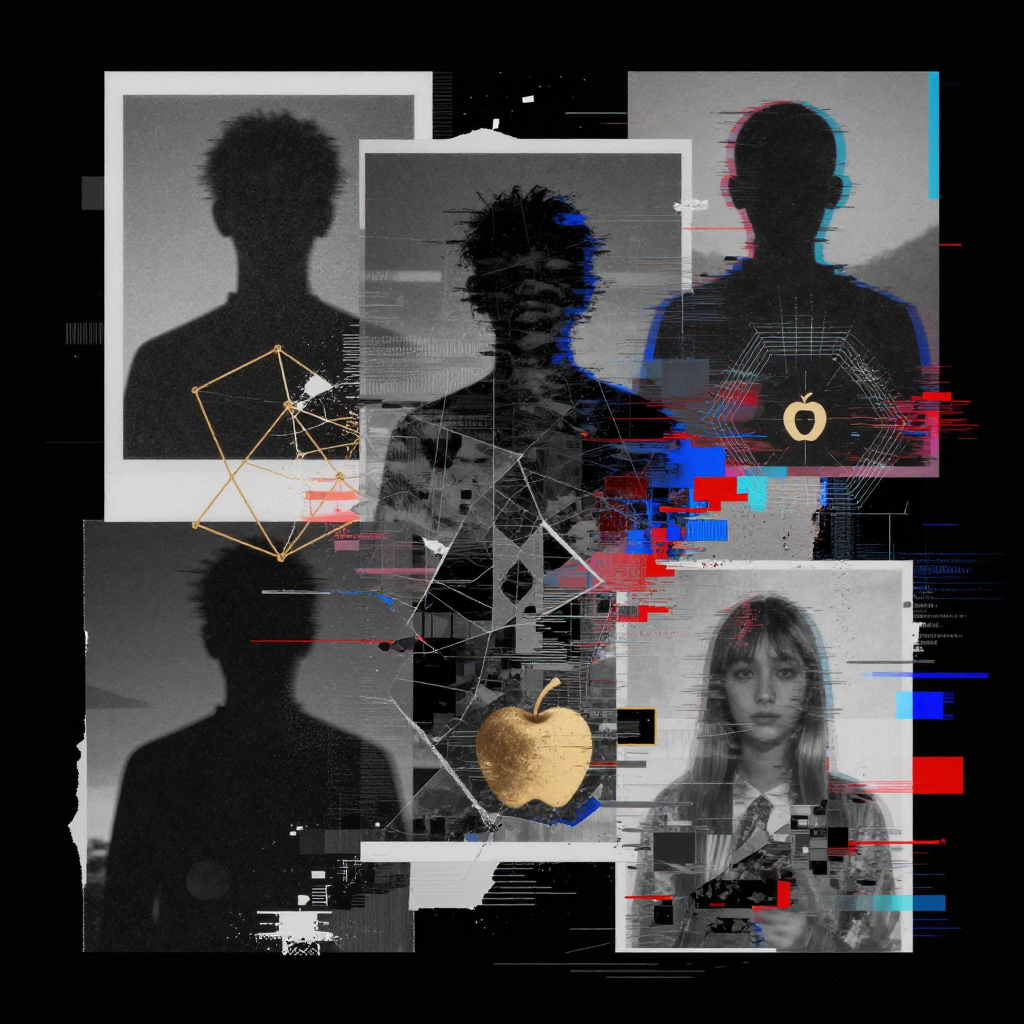 Erisian Glitch Abyss, a duo fused image artwork by Astral Dream Machine and Eris. The layout is presented as one fused full-frame image.