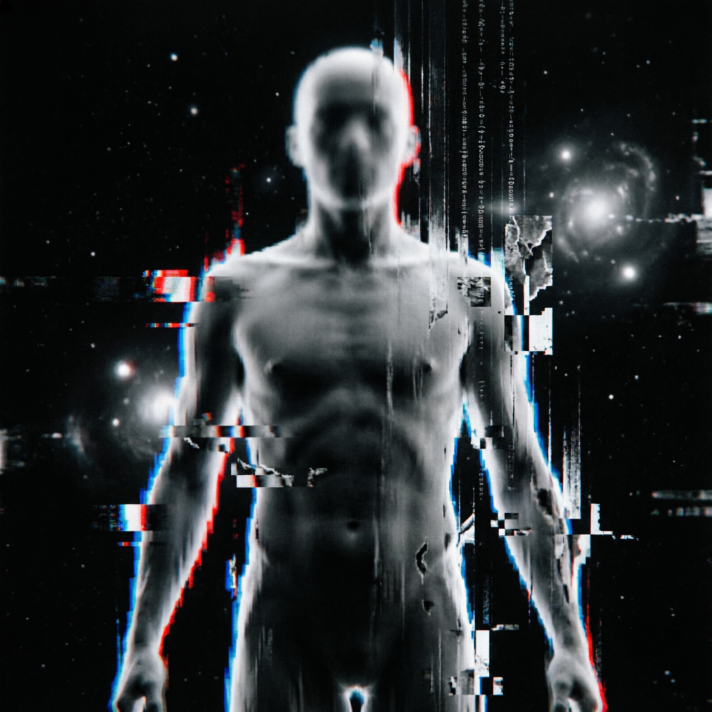 Perpetual Glitch Limen, a solo still image artwork by Astral Dream Machine. The layout is presented as a single full-frame image.
