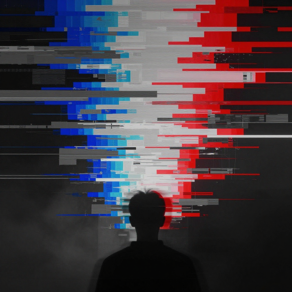 Liminal Glitch Veil. solo still image artwork by Astral Dream Machine. Shown as a single-frame artwork.