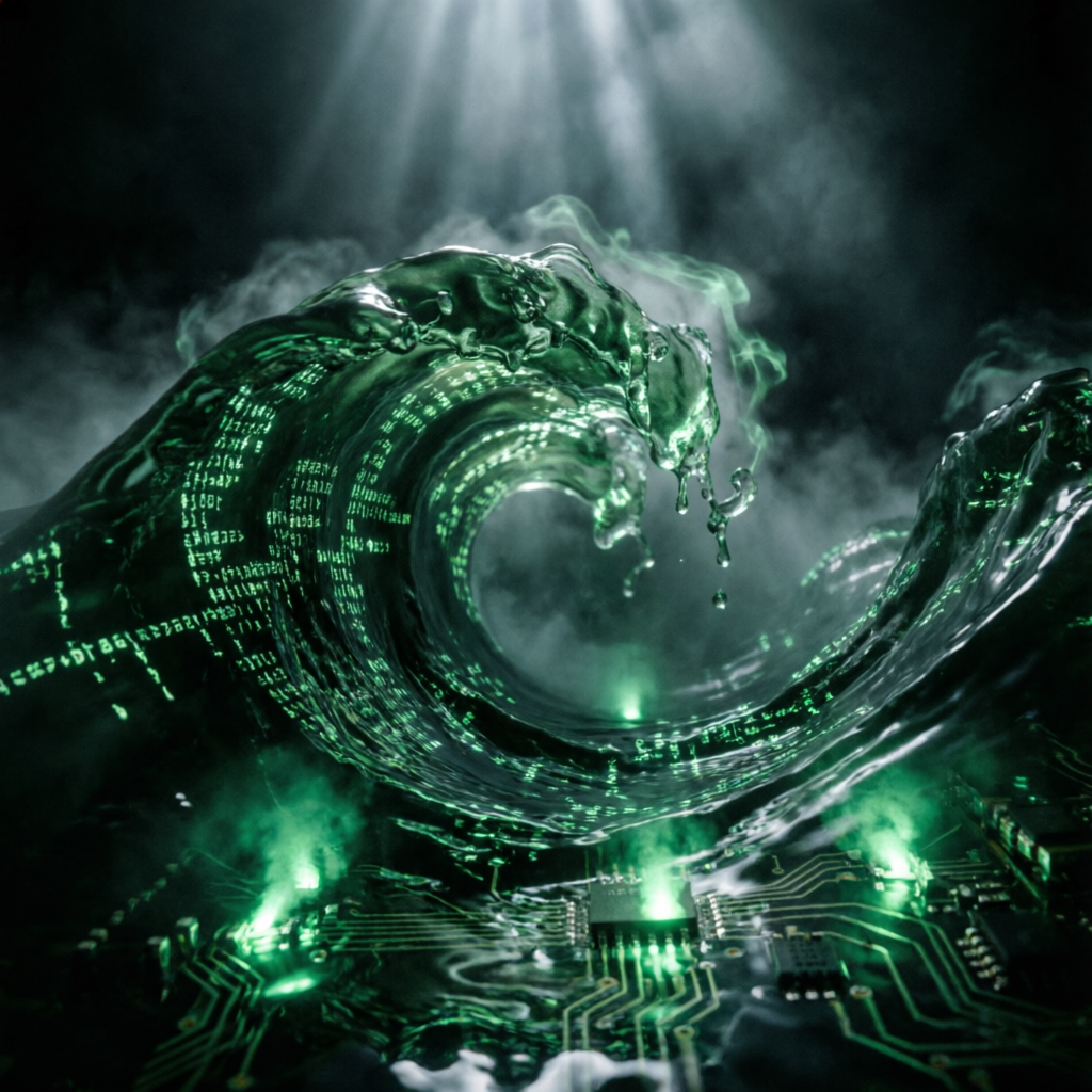 Phosphor Veil Abyss, a solo still image artwork by Phosphor. The layout is presented as a single full-frame image.